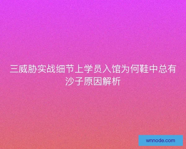 三威胁实战细节上学员入馆为何鞋中总有沙子原因解析