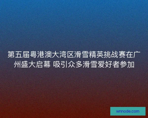 第五届粤港澳大湾区滑雪精英挑战赛在广州盛大启幕 吸引众多滑雪爱好者参加